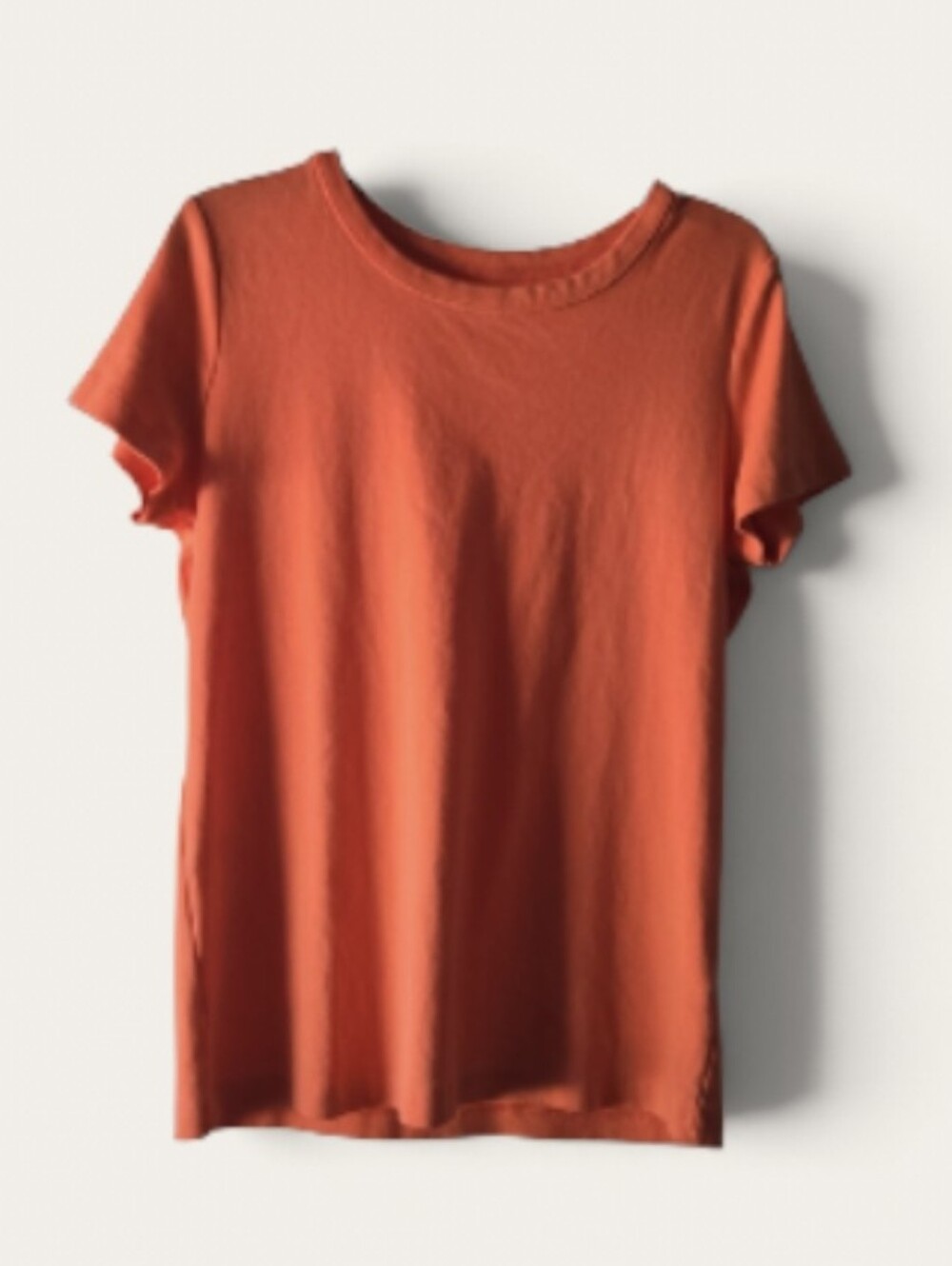 Lands' End Shaped Women's Short-Sleeve Tee in Coral Orange-Small- Petite
